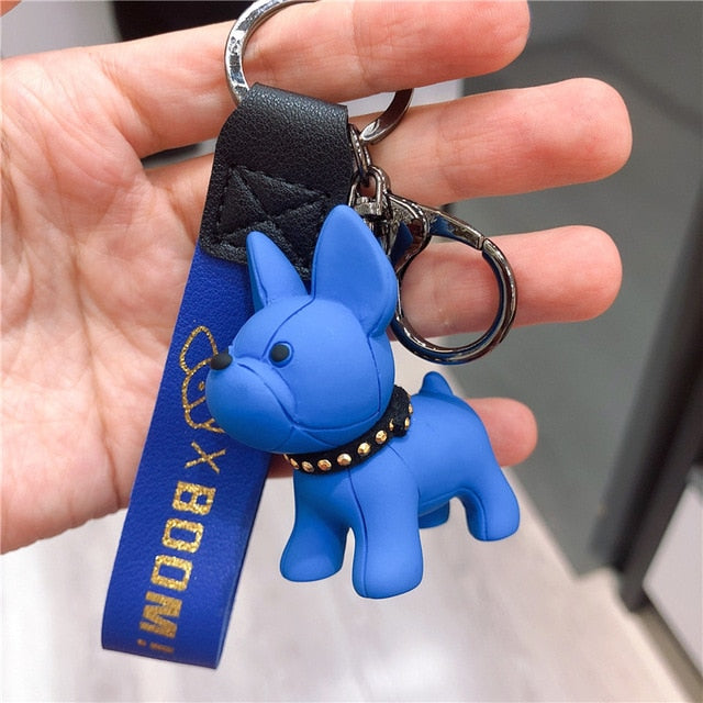 French Bulldog Pawsible Keychain - Blue Frenchie